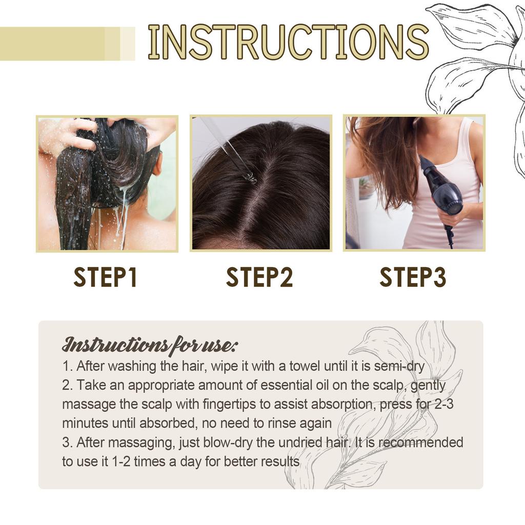 Rosemary Hair Oil Treatment for Damaged Hair, Smoothing Frizz, Nourishing Shine, Mild Hair Care Essence for All Hair Types