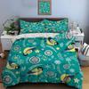 3Pcs Christmas Birds And Ornaments Pattern Duvet Cover Set Digital Print Polyester Bedding With Zipper Closur For Kids Gifts