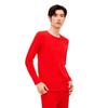 HLA Men's Festive Red Pure Cotton Thermal Underwear Set