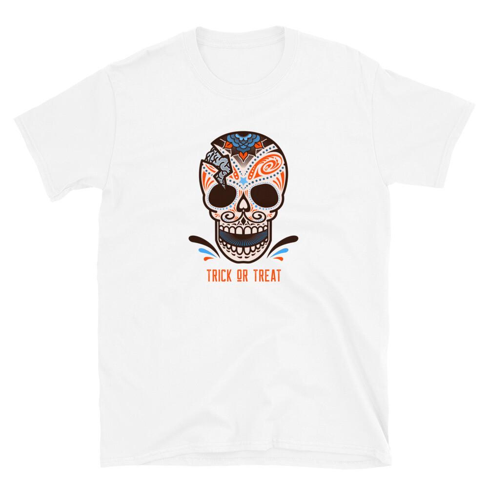 Trick Or Treat Halloween Skull Funny Short-Sleeve Unisex T-Shirt S разноцветный