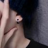 In Fashion Vintage Hip Hop Punk Copper Stud Piercing Hoop Earrings for Women Men Circle Pendient Ear Jewelry Black Color