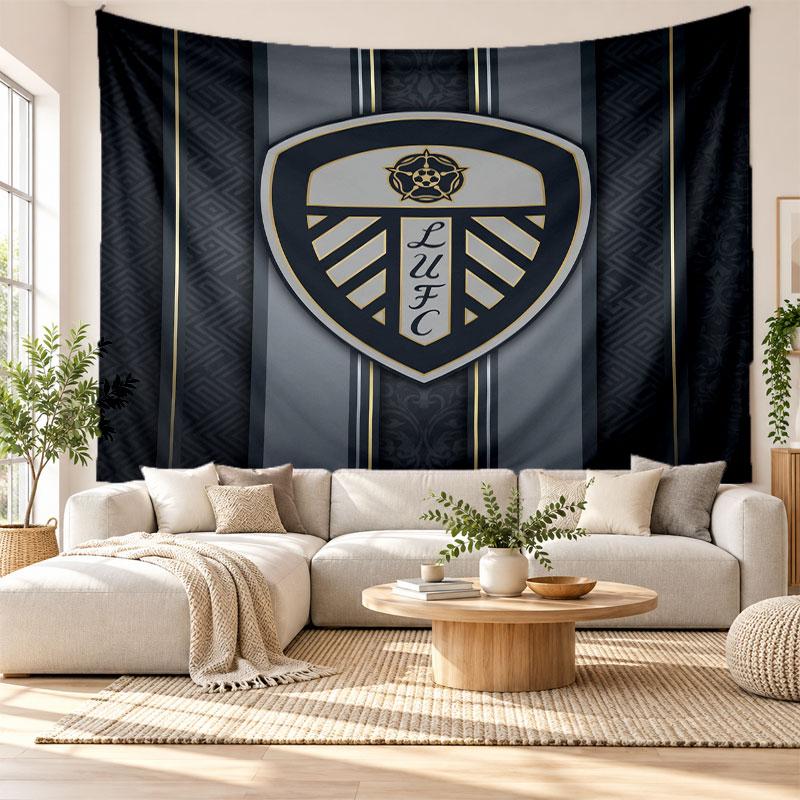 Tapisserie murale Leeds United, Suspension murale en tissu doux, Toile de fond décorative pour chambre à coucher, Art mural pour la maison