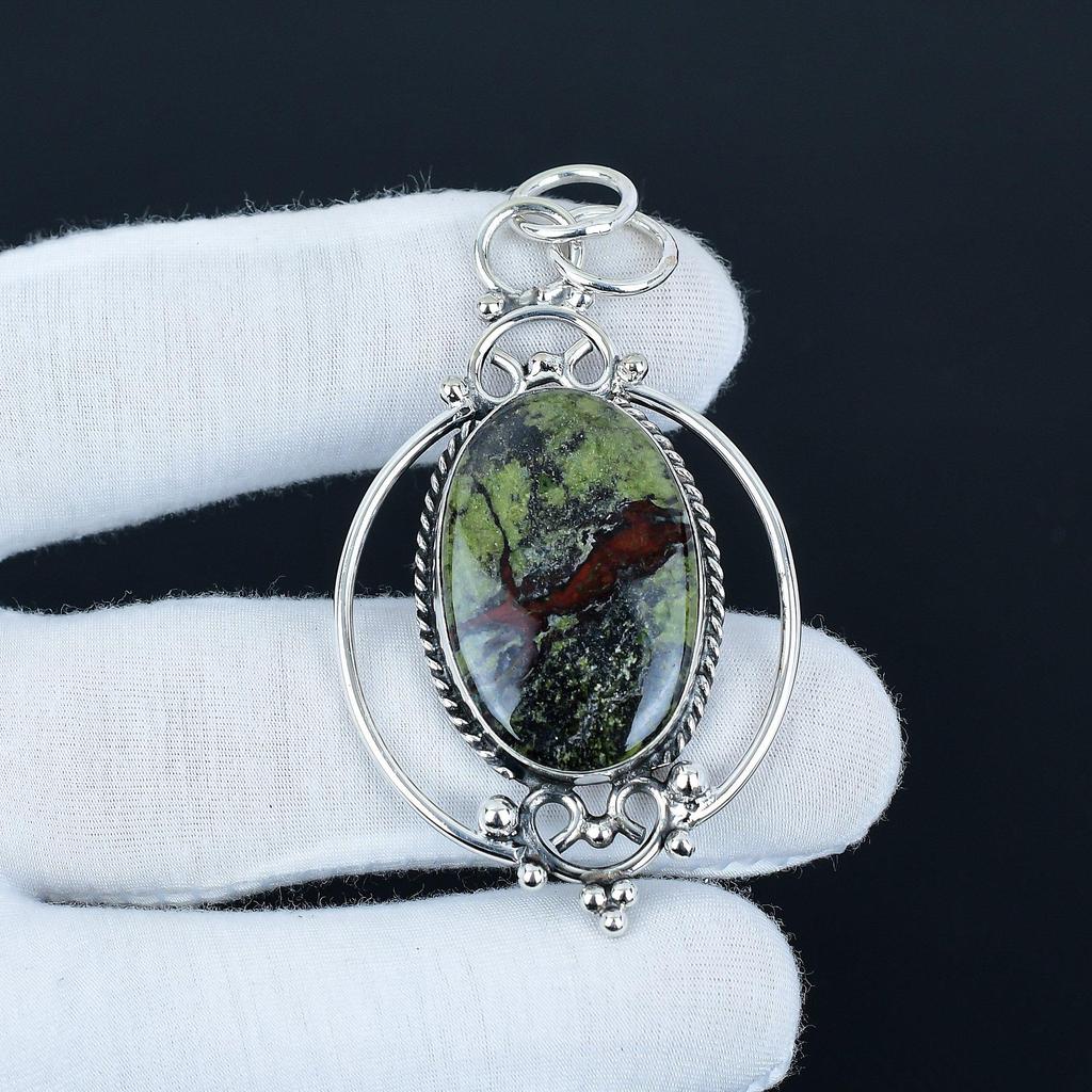 Dragon Blood Jasper Pendant, 925 Sterling Silver Handmade Jewelry, Silver Pendant, Party Wear Jewelry For Women's, Pendant Halloween Jewelry