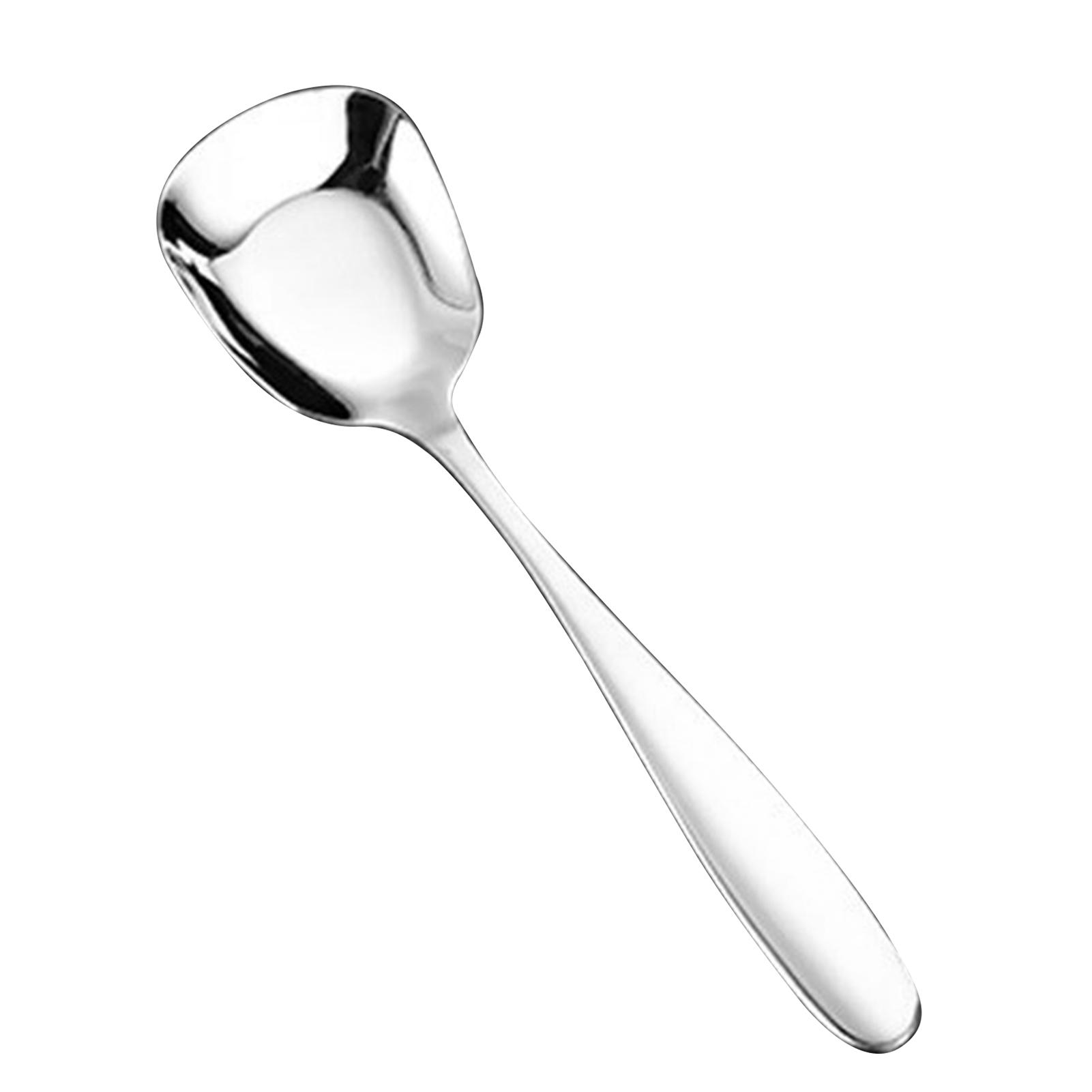 

Ложки из нержавеющей стали с квадратной головкой, кухонные, антипригарные, бытовые, ложки для риса, для пикника на открытом воздухе