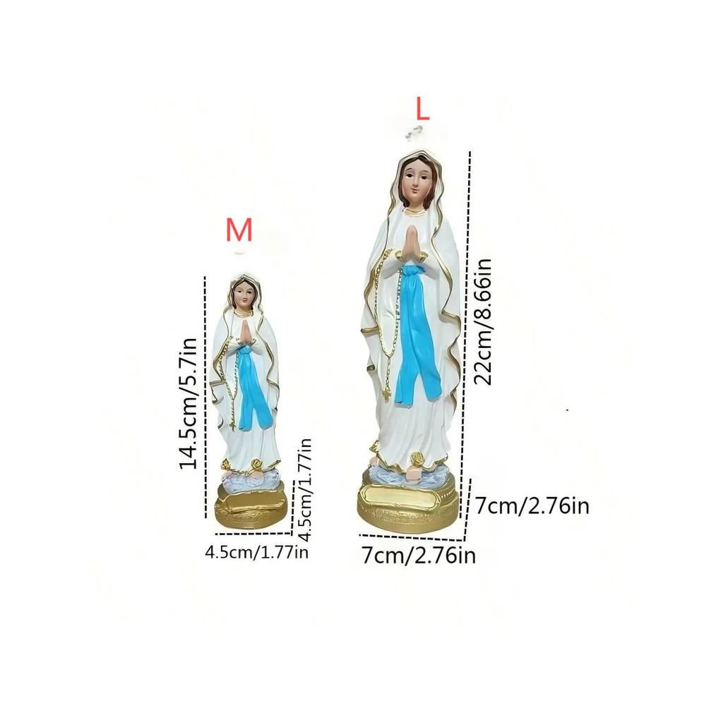 Virgin Mary Resin Statue - Religious Souvenir Interior Decoration Gift Jesus Religion Theme