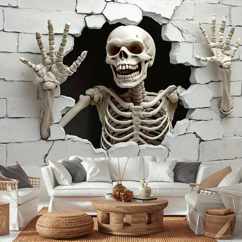 Party Backdrop Halloween Skeleton Spooky Realistic Event Photo Background Party Decor