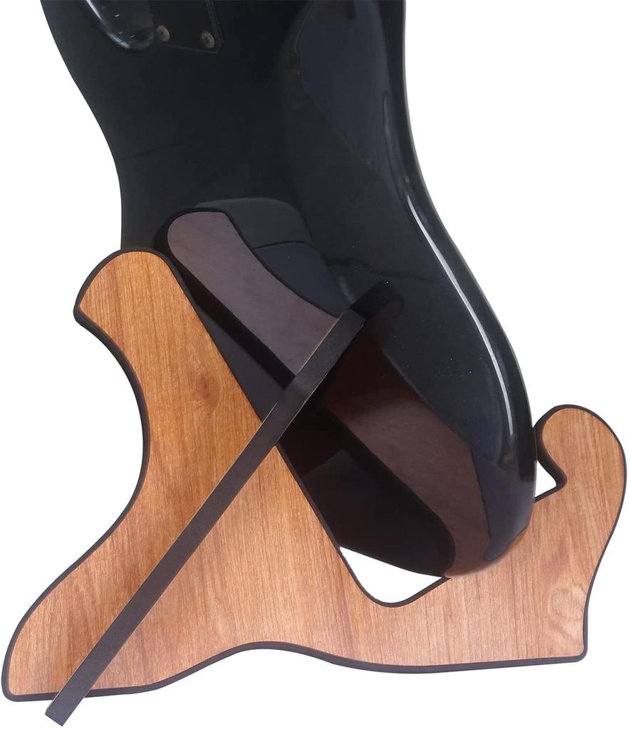 Miwayer Guitar Stand, Thick Wood, Universal 0.12" Soft Leather, Safe, Non-Slip, Portable, with Strings, Wooden Guitar Rack for Acoustic, Classical,