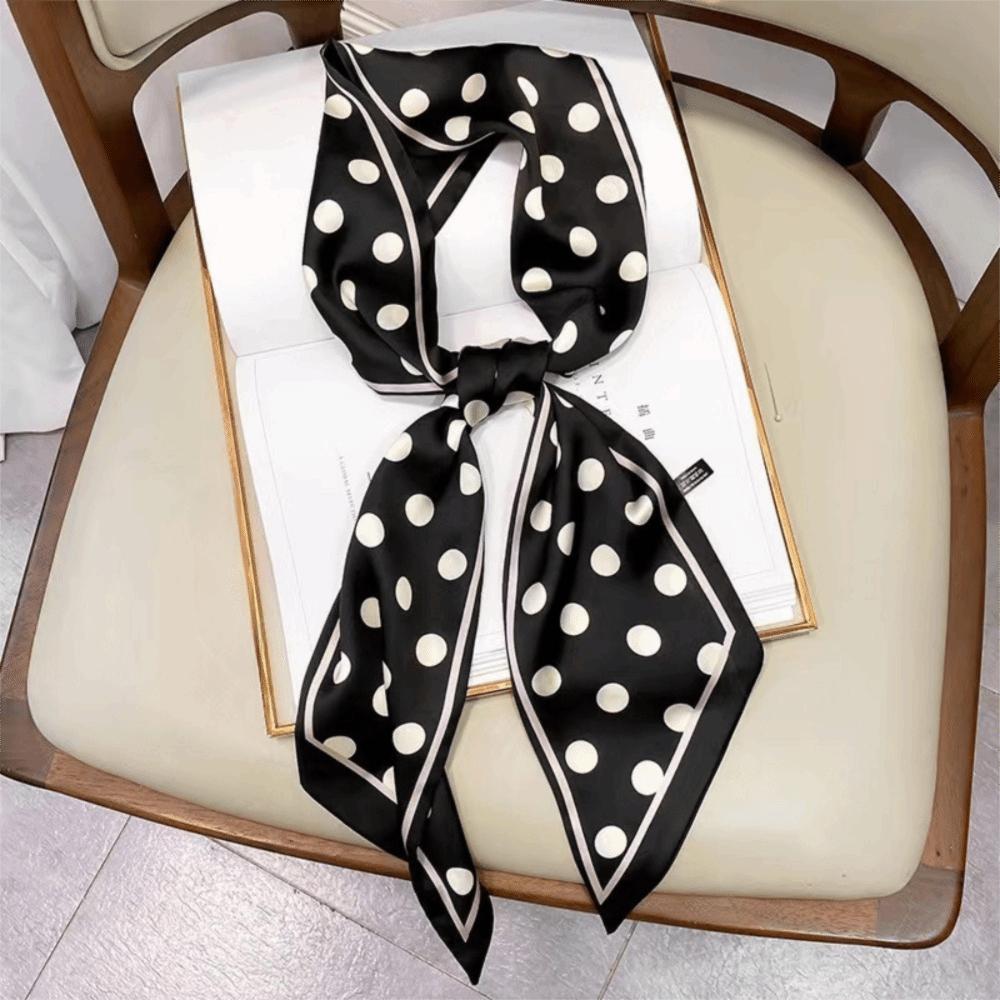 Thin Foulard Neckerchief Long Hair Ribbon Luxury Narrow Scarf