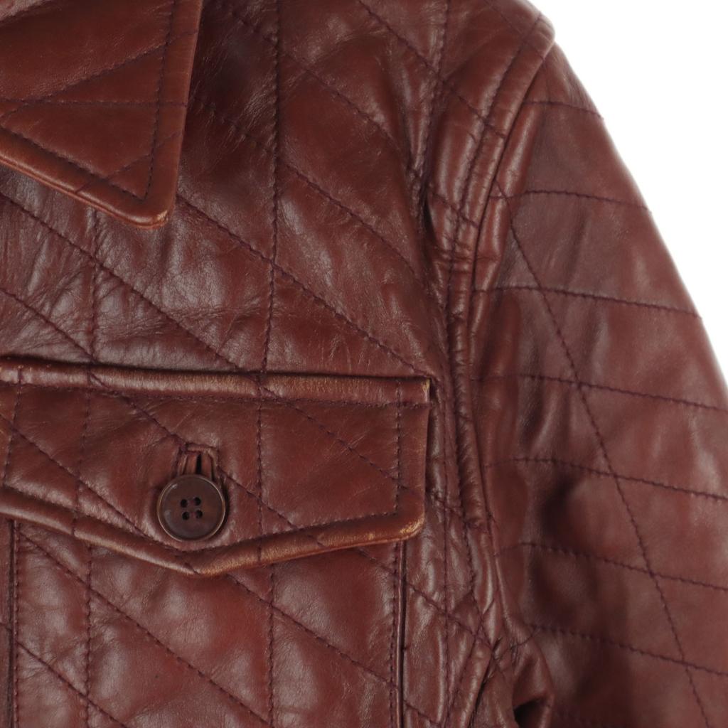 ABAHOUSE Long Sleeve Quilting Leather Jacket 2 Brown Cowhide Men's Used