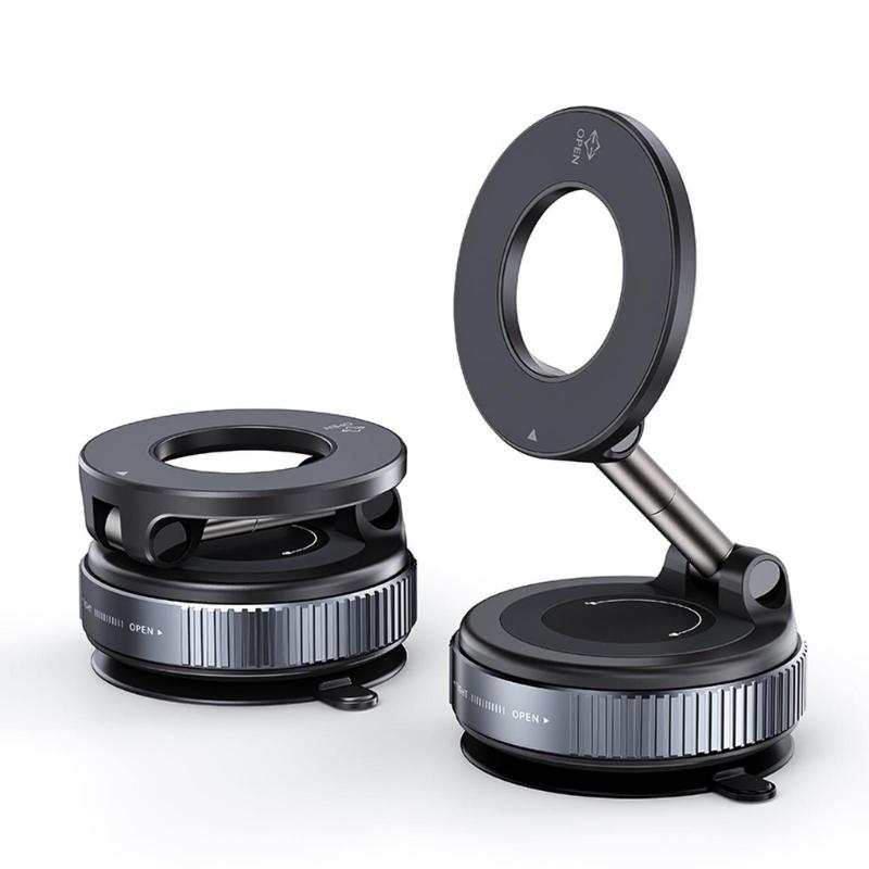 Windshield Magnetic Smartphone Mount Support Bracket with Vacuum Suction 360 Degree Rotatable for Navigation Video Calls