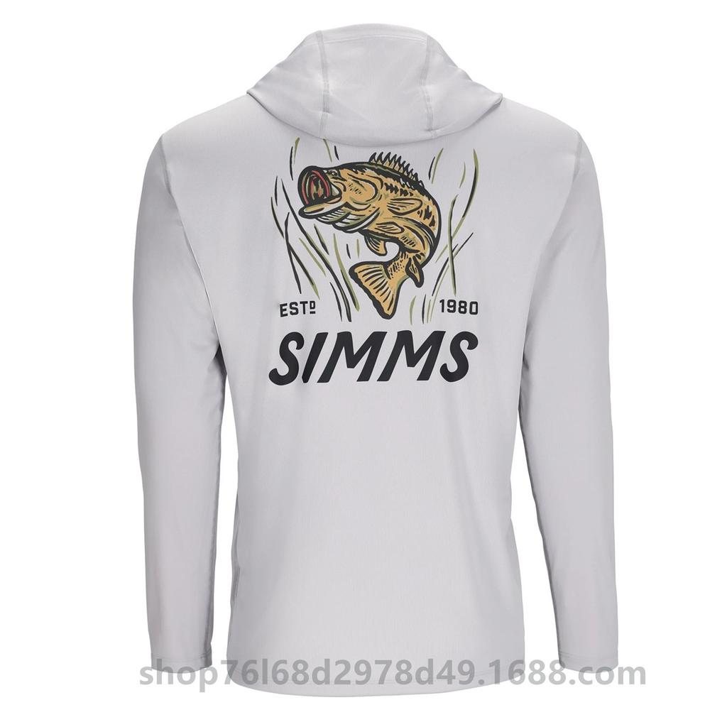 Cross-border SIMMS fishing suit UPF50 long-sleeved hoodie quick-drying breathable sunscreen clothes Luya outdoor T-shirt new