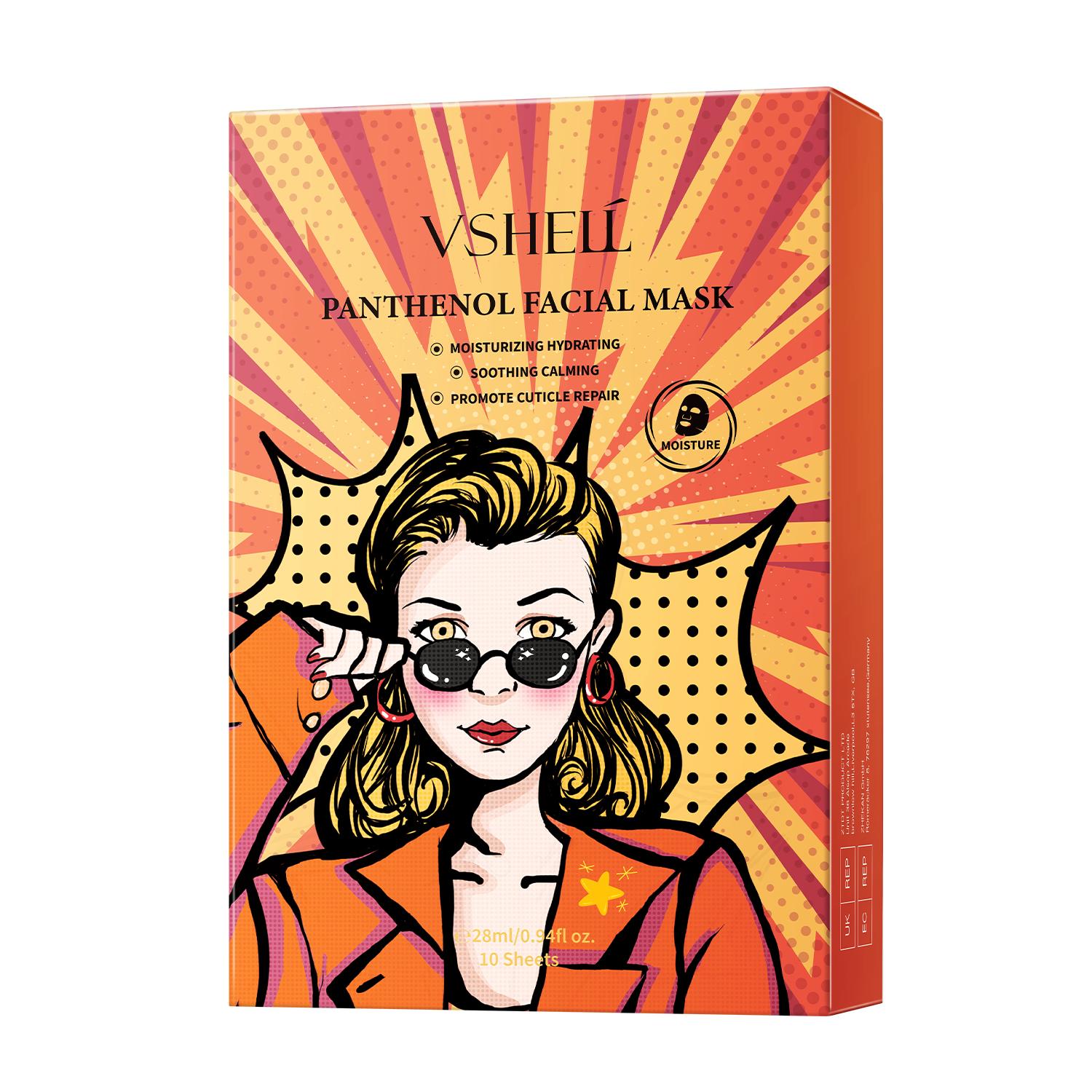 

10 шт./кор. Увлажняющая успокаивающая маска для лица с пантенолом для чувствительной кожи, более мягкая, гладкая, балансирующая жирность кожи маска для лица As the picture