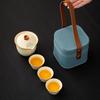 Portable Chinese Ru Kiln Ceramic Tea Set