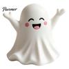 Small Vinyl Ghost Statue Halloween Cute Figurine, Mini Cartoon Statue, Little Spooky Figurine Desktop Ornament for Tiered Tray Home Table Decor