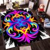 Colorful Abstract Swirl Pattern Carpet with Black and White Background Suitable for use as an anti-slip for living room bedroom sofas