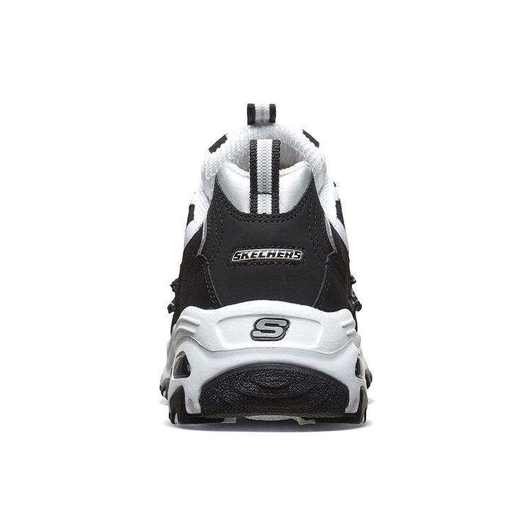 Skechers DLites 1.0 Tissu Mesh Classique Polyvalent Amortissant Durable Respirant Basse Coupe Chaussures Décontractées Baskets Femme Noir 13090-BKW
