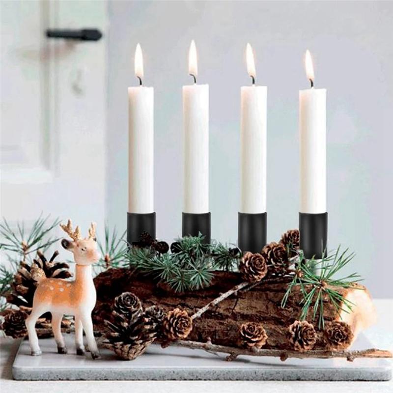 Promotion! Candle Holders, Advent Wreath, Candle Sticks, Advent Wreath, Candle Holder, Taper Candles With Skewer Easy To Use , 8 чёрный