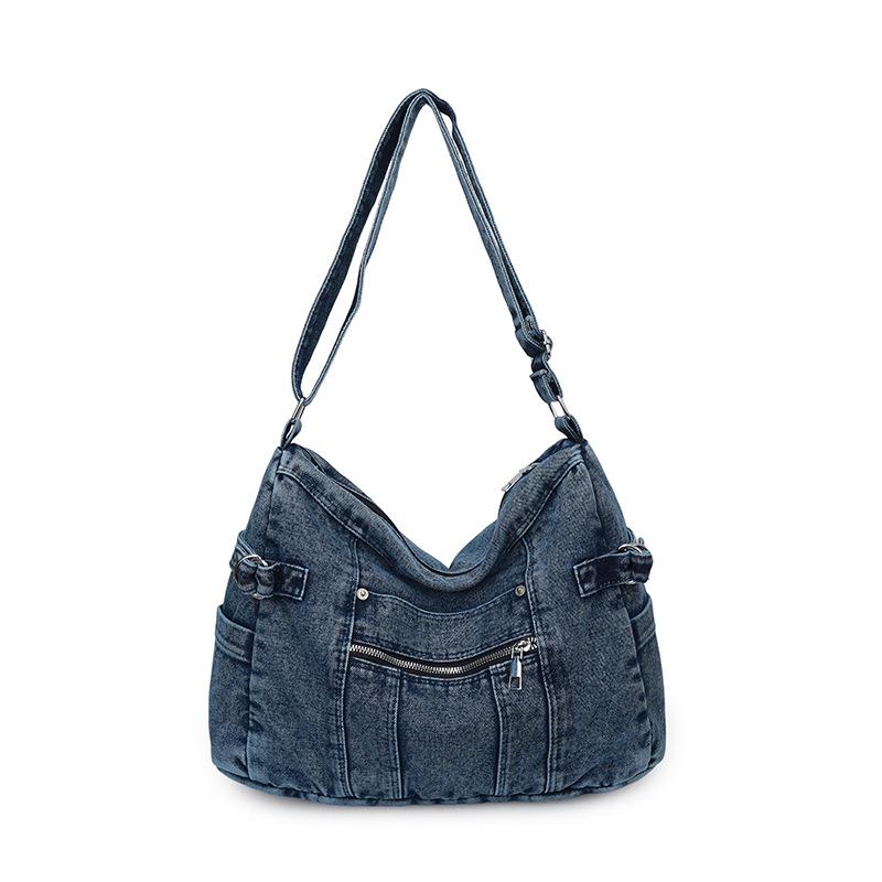 Denim One-Shoulder-Tragetasche im koreanischen Stil 2026 - Vielseitig, großes Fassungsvermögen für Arbeit/Uni