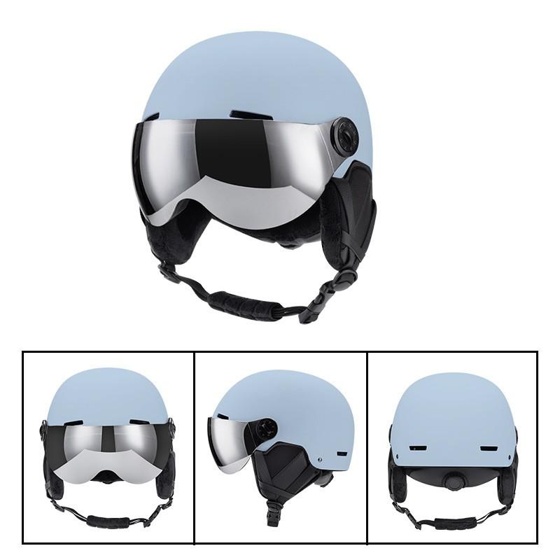 Unisex Winter Ski Helmet With Integrated Goggles EPS ABS Full Coverage Snowboarding Safety Gear Adults