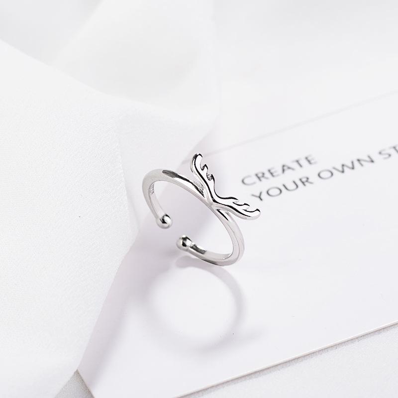 

Корейское кольцо в стиле Мори с открытой шинкой и оленьими рогами - Свежий и простой рождественский подарок Adjustable Open