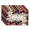 Spooky Pumpkin Floral Halloween Placemat, Heat-Proof & Anti-Scald, Festive Dining Atmosphere Placemat