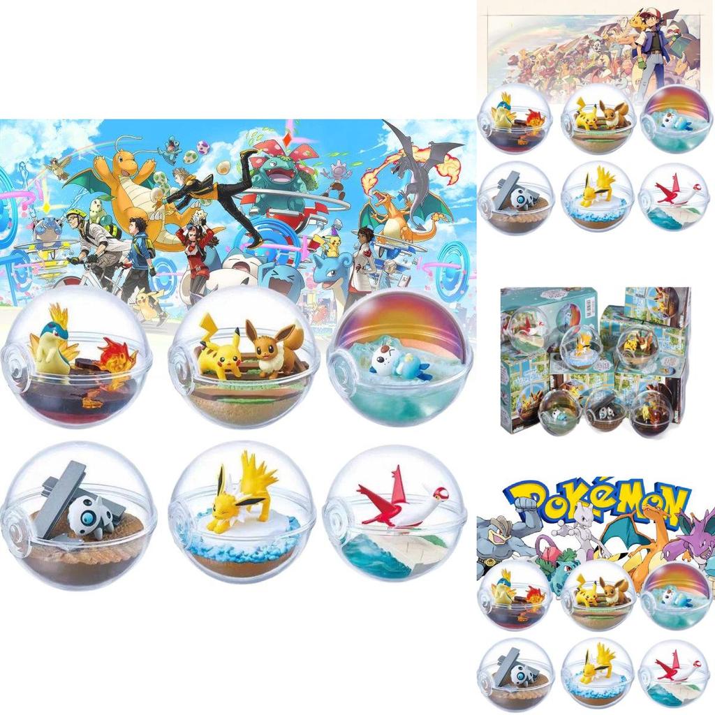 Charming Pokemon 6pcs Poke Ball Toy Doll Models For Unique Tabletop Decoration