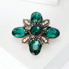 Retro Cross-border European and American Texture Sparkling Diamond Crystal Glass Brooches, Chest Flower, Personalized Women's Coat Brooch