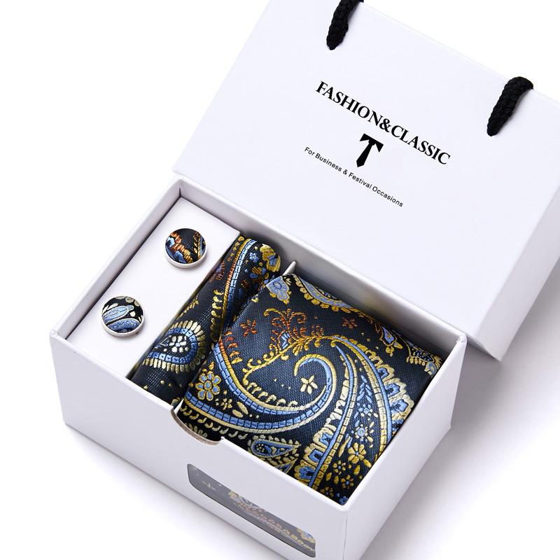 Men'S Tie Set Gift Box 5-Piece Set Group Tie Business Dress Wedding Tie