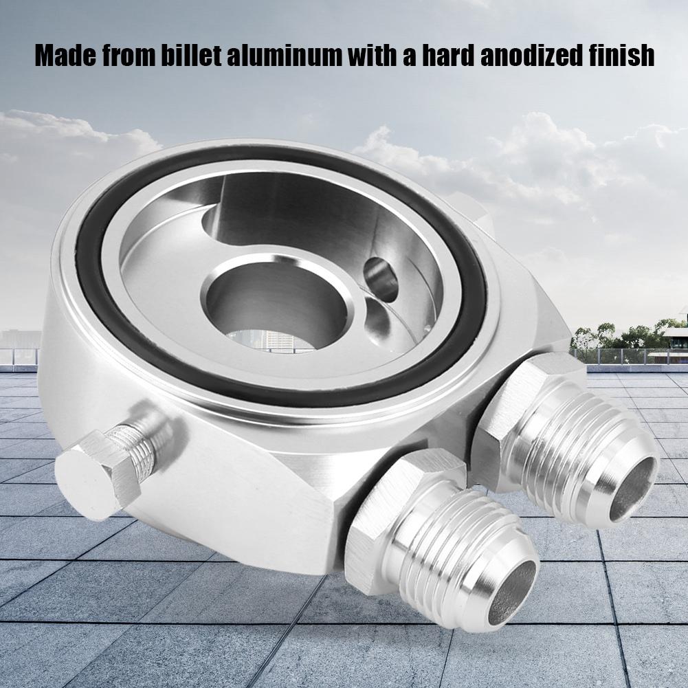 M20 X 1.5 Aluminum Oil Filter Cooler Plate Adapter 1/8 NPT Oil Cooler Kit Silver