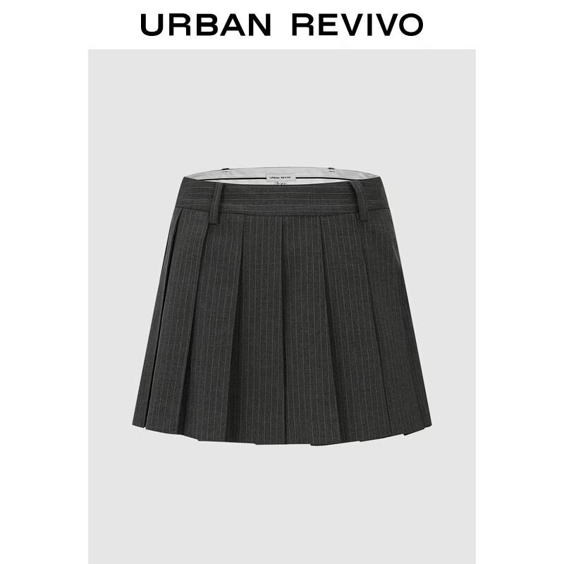 UR 2026 Spring Urban College Striped Pleated Skirt S