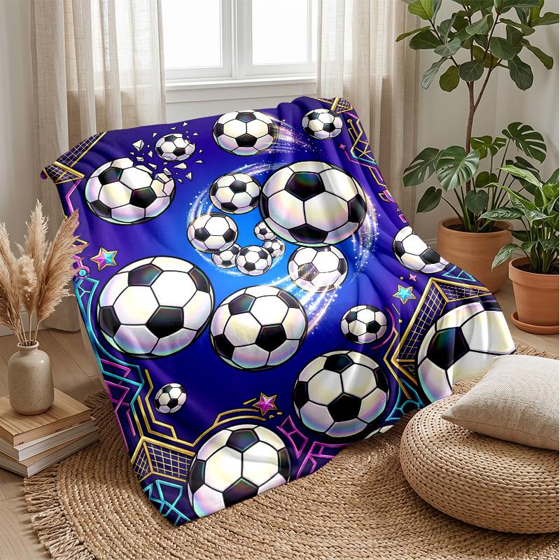 Soccer Ball Celebration Theme blanket Lightweight Warm Flannel Blanket Decorative Throw Blanket for Home Decoration