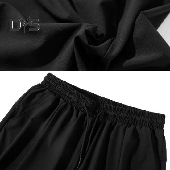 Pantaloni de vară pentru bărbați, cu buzunare întărite, cu cordon în talie, design casual, culoare solidă, pantaloni drepți