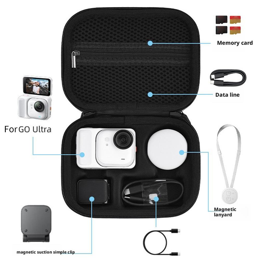 Mini Carrying Case For Insta360 Go Ultra Storage Bag Hard Dustproof Anti-Collision Camera Accessories Protective Storage Bag