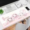 Gaming Mouse Pad Antislip Stitched Edges Pink Cute Cartoon Artwork Print Keyboard Pad for Gamer Home Office Desk Mat