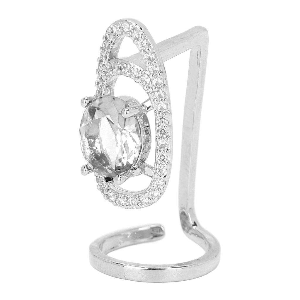 Fingernail Ring Rhinestones Shiny Delicate Finger Nail Cover Ring Jewelry Gift for Dancing Party