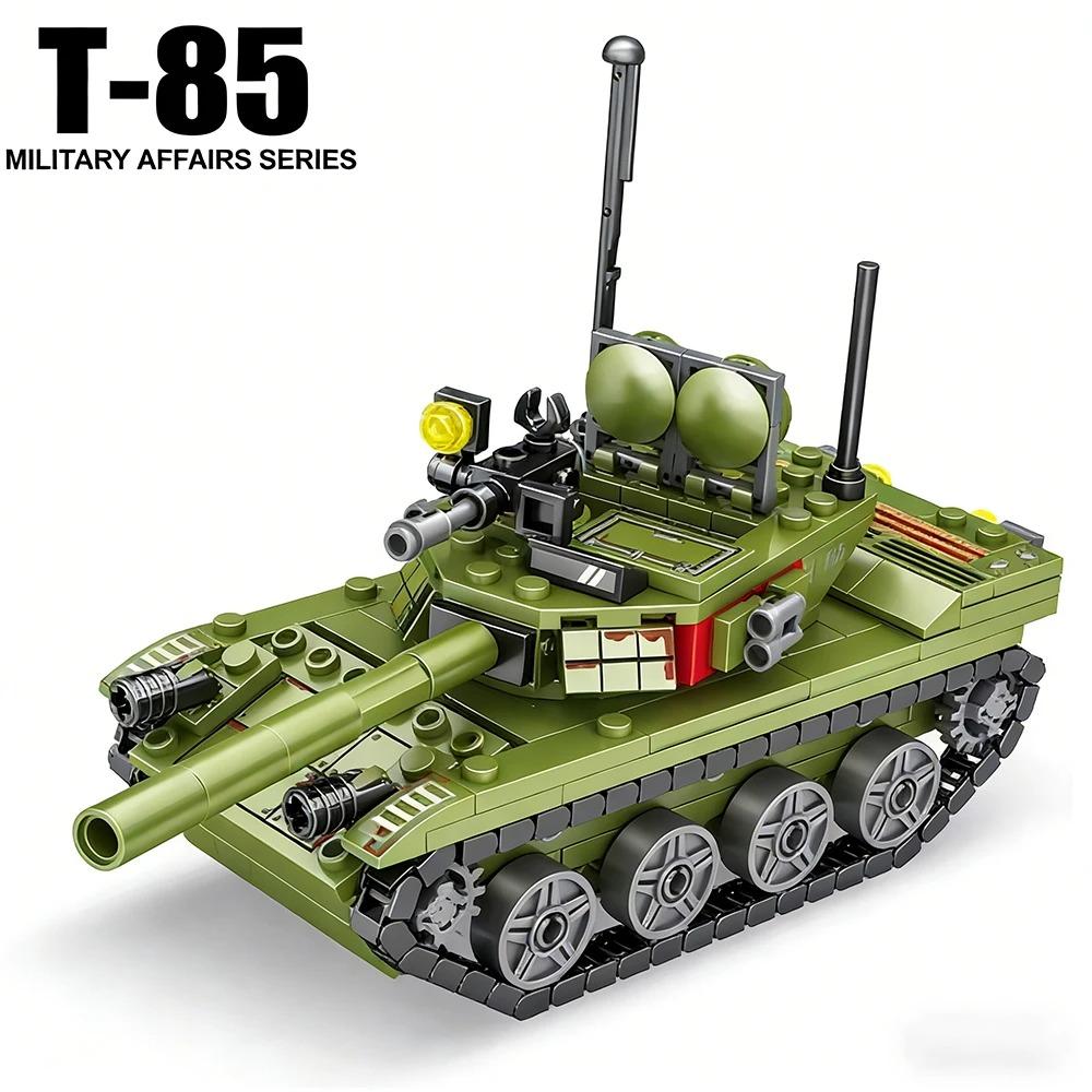 Military T-85 Main Battle Tank Vehicles Army Soldier Figures Building Blocks Kids Toys For Children Boy Gift