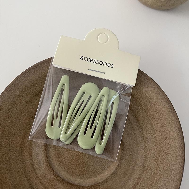 5PCS Waterdrop Shape Hair Clips Candy Color Girls Bangs Clip Edge Clip Women BB Hairpins Metal Snap Hairgrips Hair Accessories