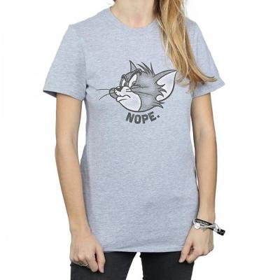 Womens/Ladies Nope Face Boyfriend T-Shirt