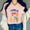 Funny Fish Tshirt for Unisex Women Fashion Summer Tops Fish Print Women Fashion Casual Tops Vneck Cotton Short Sleeve Tee