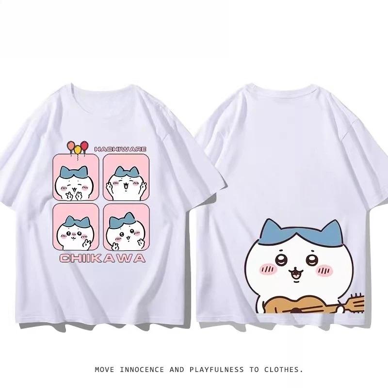 

Chiikawa Tshirt Kawaii Animation Outdoor Street Sports Casual Loose Comfortable Kids Cotton Short Sleeve XL