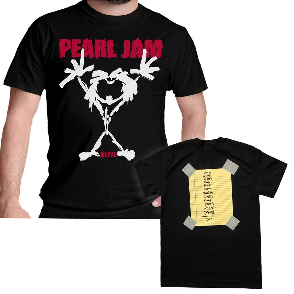 Pearl Jam T Shirt Stickman Alive Black New Official