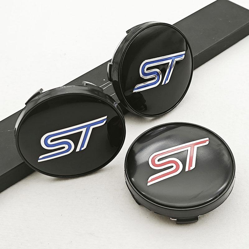 4PCS 60mm ST Line Logo ST Car Wheel Center Hub Caps Rim Cover For Ford Focus Mondeo Mustang Fiesta Kuga MK2 Hubcaps Accessories