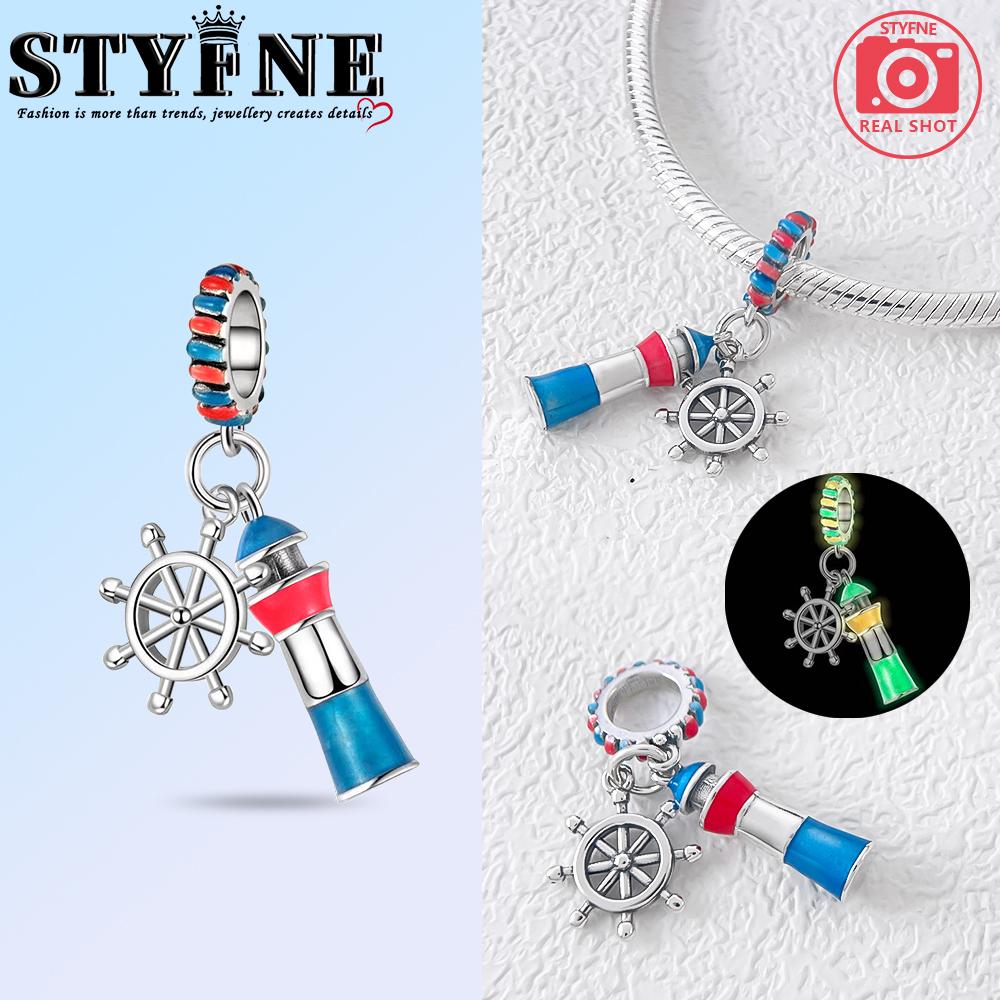 Copper Luminous Travel Series Luggage Plane Car Chain Charms Beads Pendant For Original Bracelet Woman Girl Jewelry