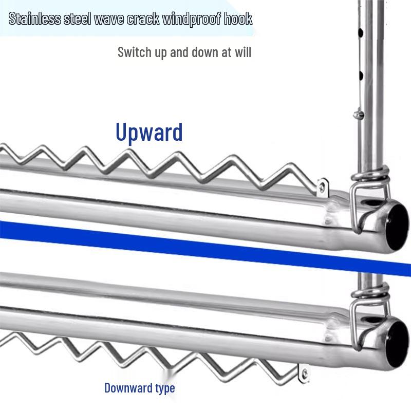 304 Stainless Steel Telescopic Clothes Drying Rack - Folding Balcony Quilt Dryer