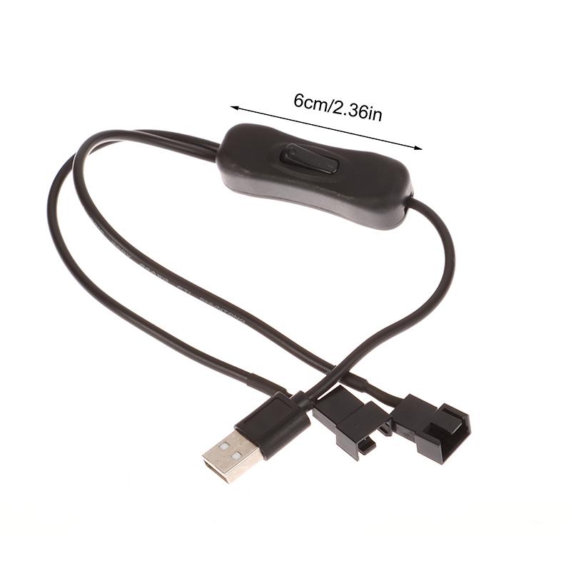 1Pc 1 To 2 4 Pin Usb Cable 12V To 5V Computer Case Fan Power Supply Fan Power Switch Adapter Cable With On Off Switch