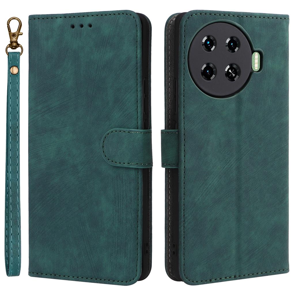 För TECNO Spark 20 Pro+ KJ7 Fodral med Handrem RFID-blockerande Plånbok Läderskydd