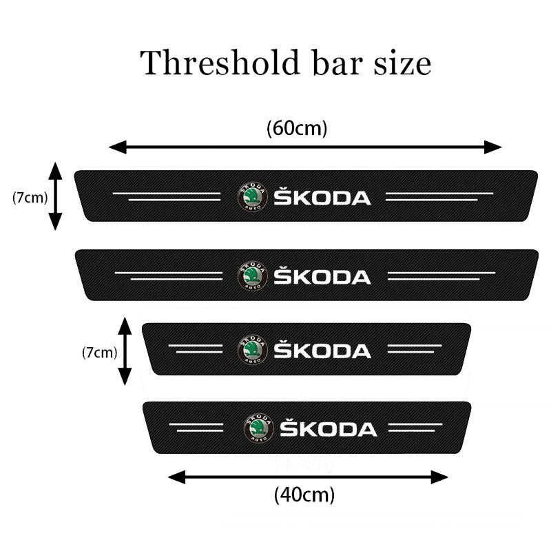 High Toughness Door Sill Anti Scratch Protection Trim Durable Door Threshold Step Guard Strip For Skoda Octavia Kodiaq Superb FI4