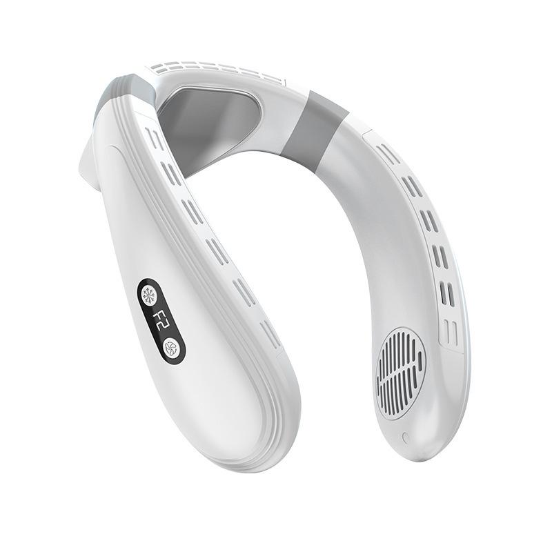 Portable USB Bladeless Neck Fan with Digital Display for Japan and South Korea