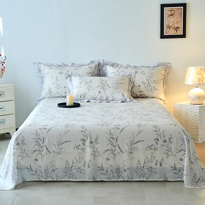 Lyocell Tencel Bed Sheet Flower Series Printed Double Top King Sheets for Girls Boys Kids Single Queen King Size Bed Linen
