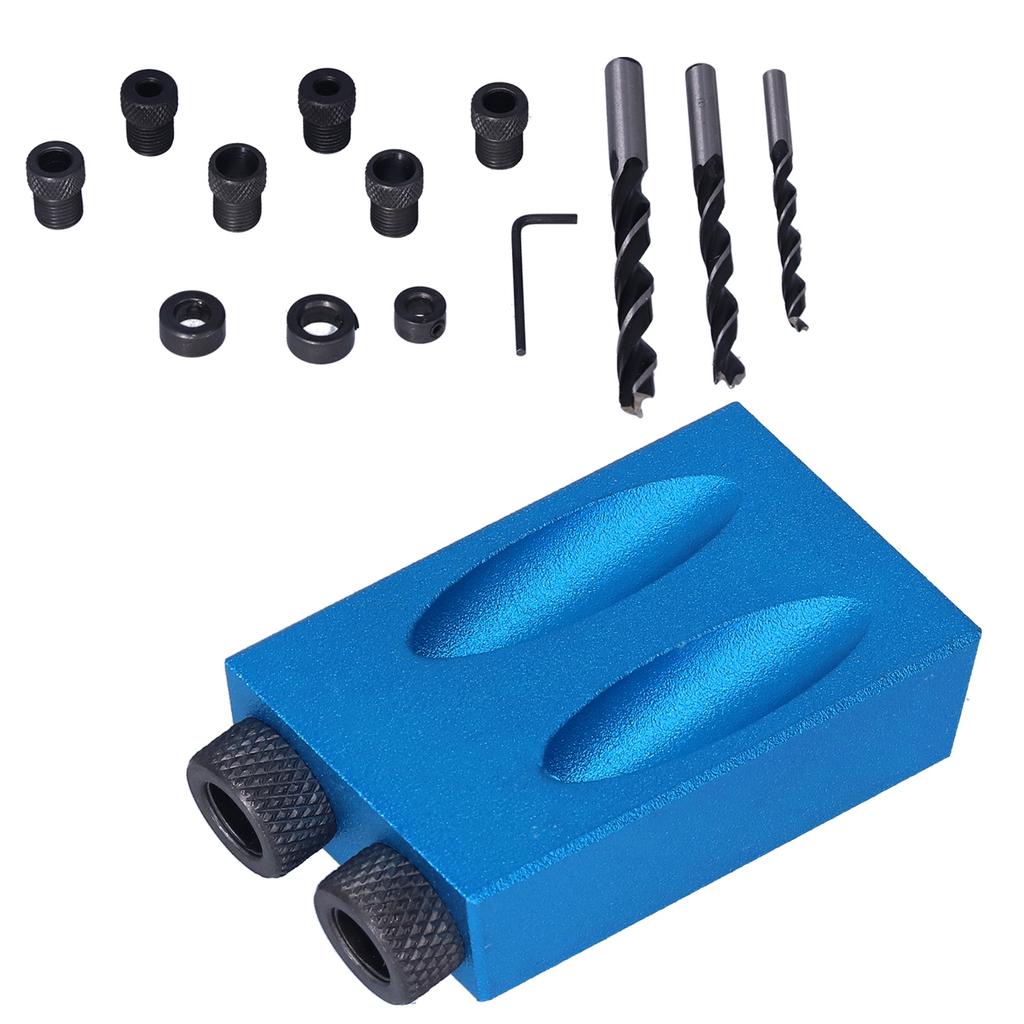 14Pcs Set Hole Drill Guide Jig Kit 15 degrees  Oblique Hole Drilling Locator Woodworking Accessory